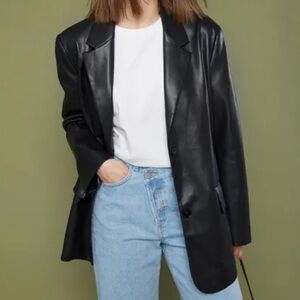 Oak and Fort vegan leather blazer
